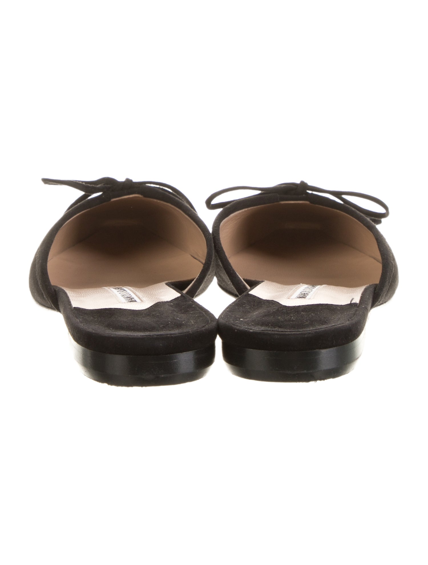 Manolo Blahnik Suede Bow Accents Mules